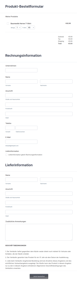 Professionelle Rechnungsvorlage