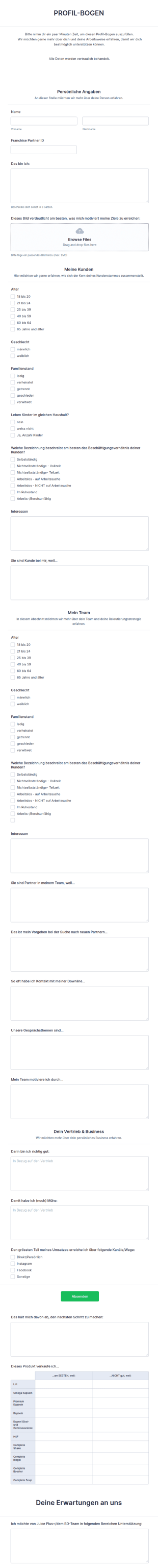 Profildatenformular