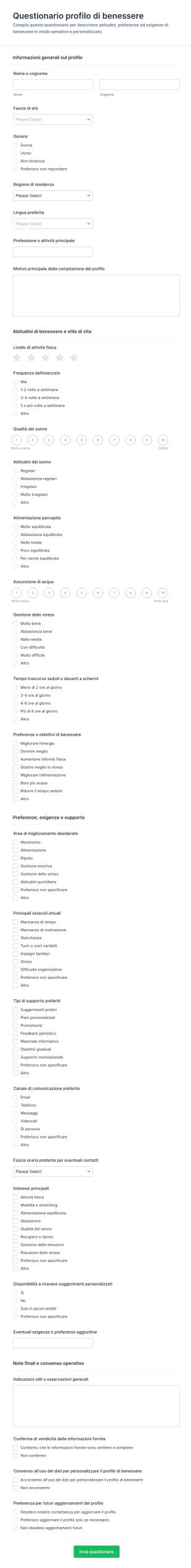 Profilo Benessere Survey