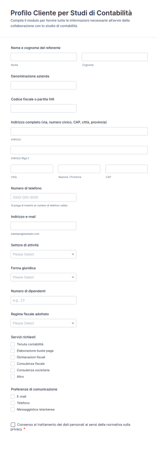 Profilo Cliente Per Studi Di Contabilità