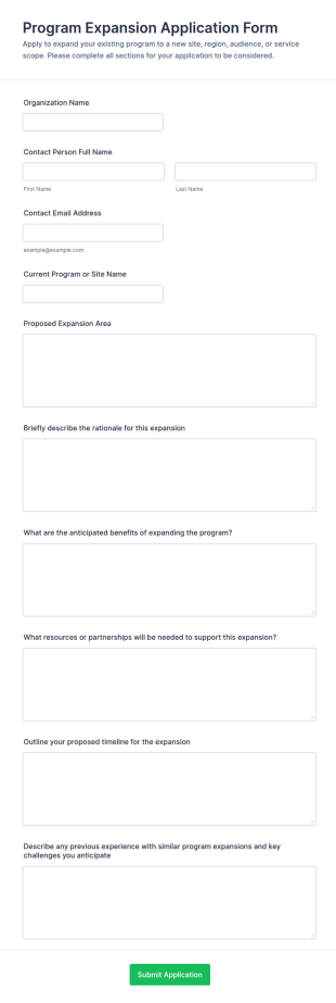 Program Expansion Application Form Template