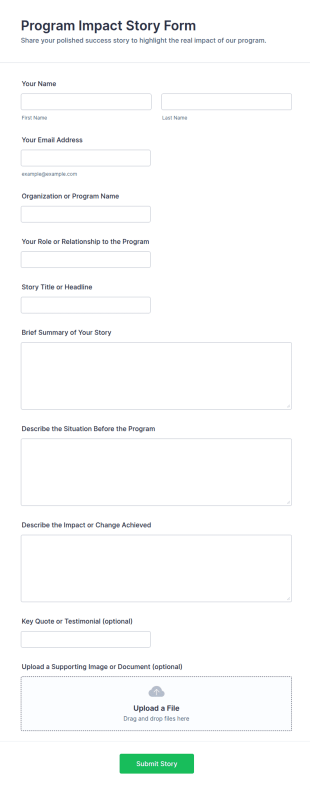 Program Impact Story Form Template