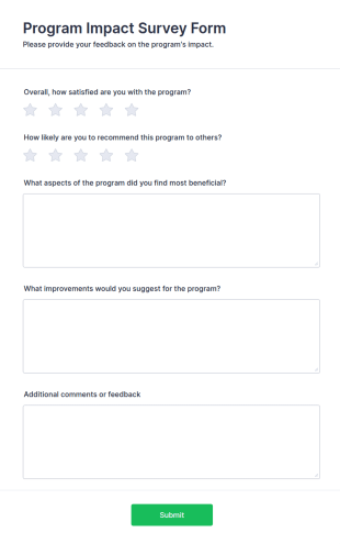 Program Impact Survey Form Template