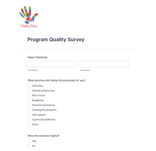 Program Quality Survey Form Template