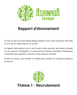 Programme De Stage Rapport D'étonnement