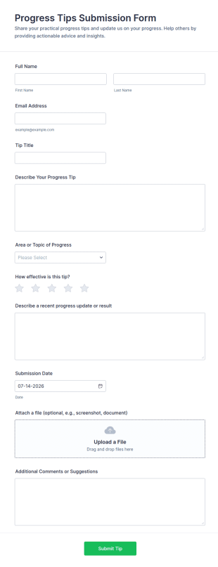 Progress Tips Submission Form Template