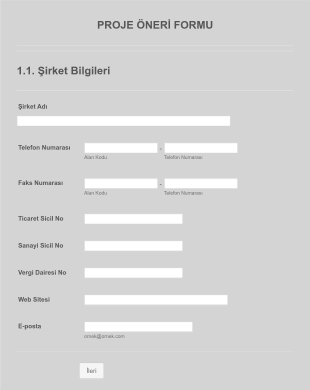 Proje Öneri Form Şablonu