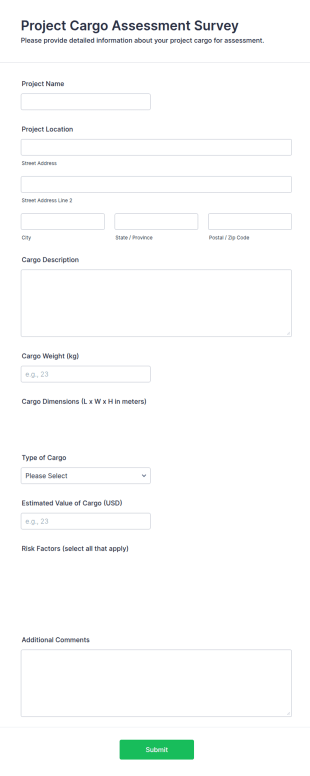 Project Cargo Assessment Survey Form Template