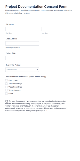 Project Documentation Consent Form Template
