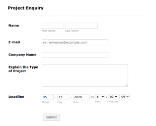 Project Enquiry Form Template
