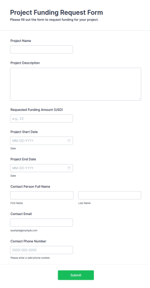 Project Funding Request Form Template