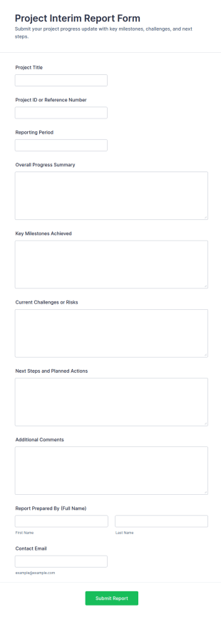 Project Interim Report Form Template