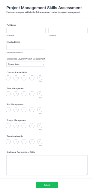 Project Management Skills Assessment Form Template