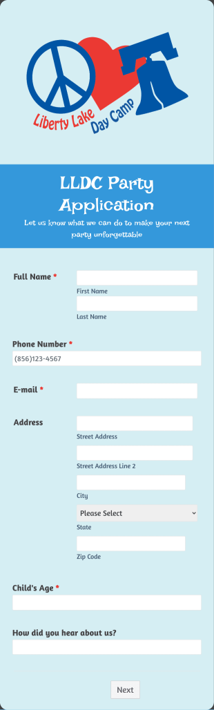 Project Party Form Template