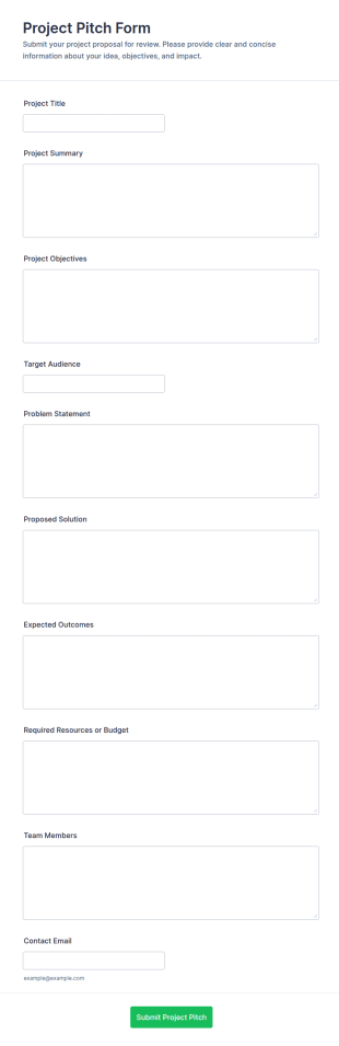 Project Pitch Form Template