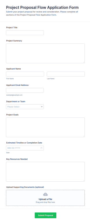 Project Proposal Flow Application Form Template