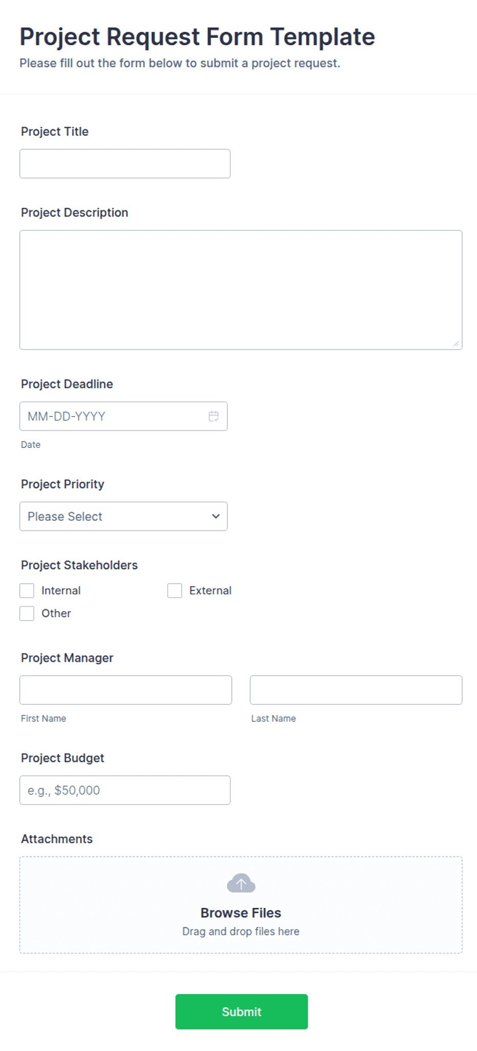 Project Request Form Template | Jotform