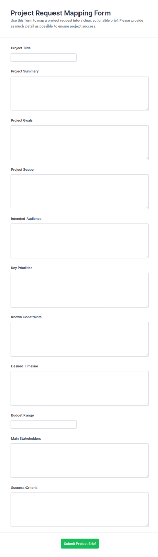 Project Request Mapping Form Template