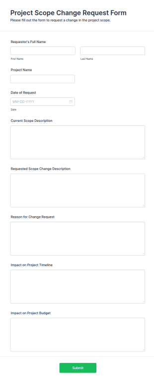 Project Scope Change Request Form Template