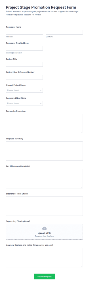 Project Stage Promotion Request Form Template