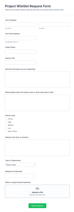 Project Wishlist Request Form Template