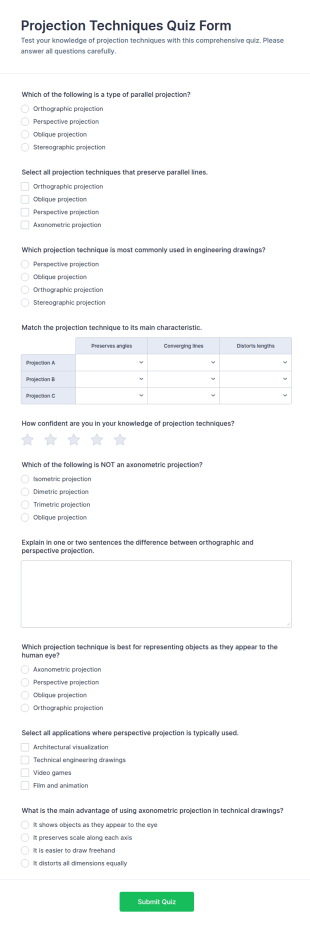 Projection Techniques Quiz Form Template