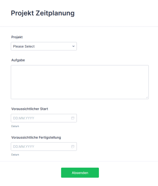 Projekt Zeitplanung Form Template