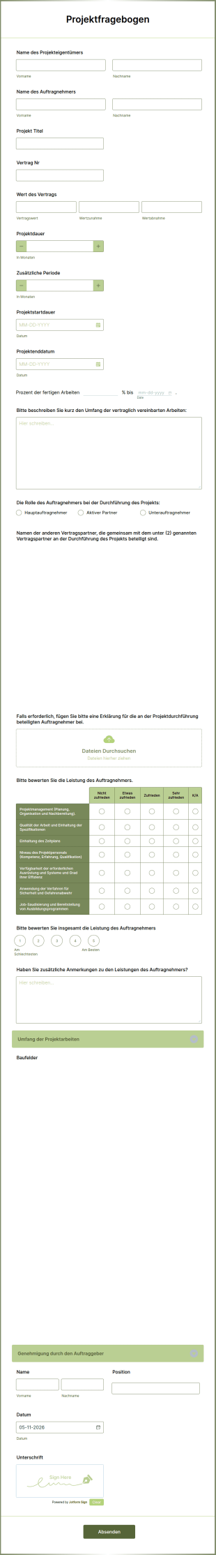 Projektfragebogen