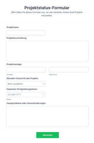 Projektstatus Formular