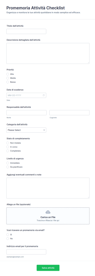 Promemoria Attività Checklist