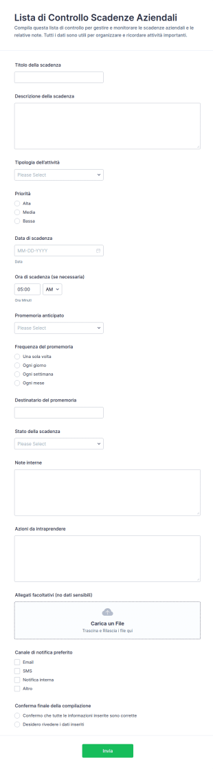 Promemoria Scadenze E Note