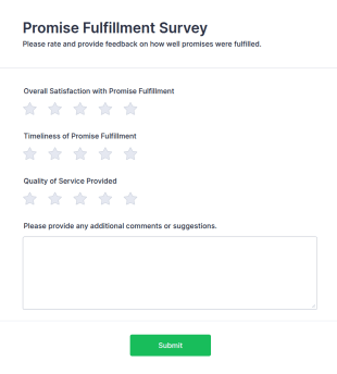 Promise Fulfillment Survey Form Template