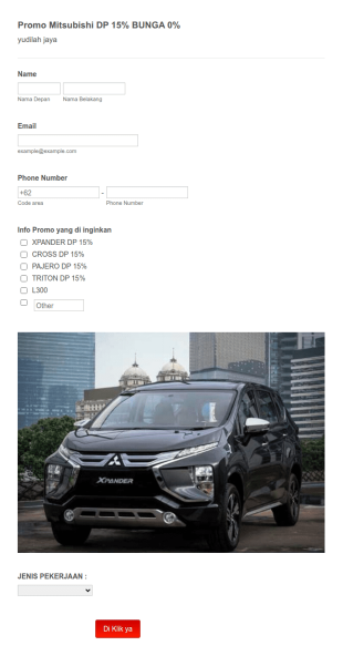 Promo Mitsubishi DP 15% BUNGA 0%