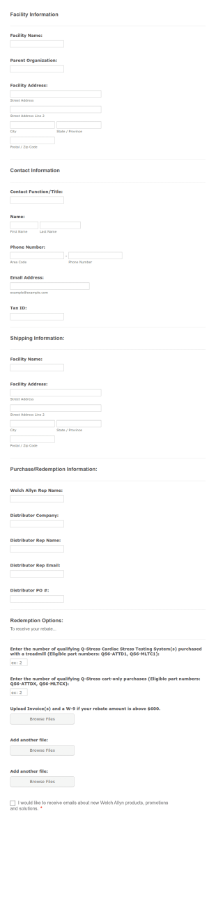 Promo Redemption Form Template