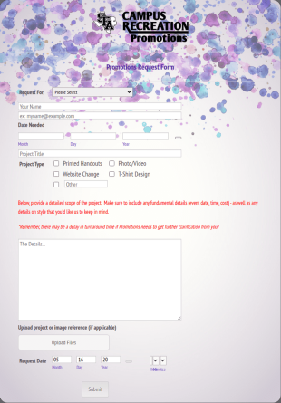 Promo Request SFAREC Form Template