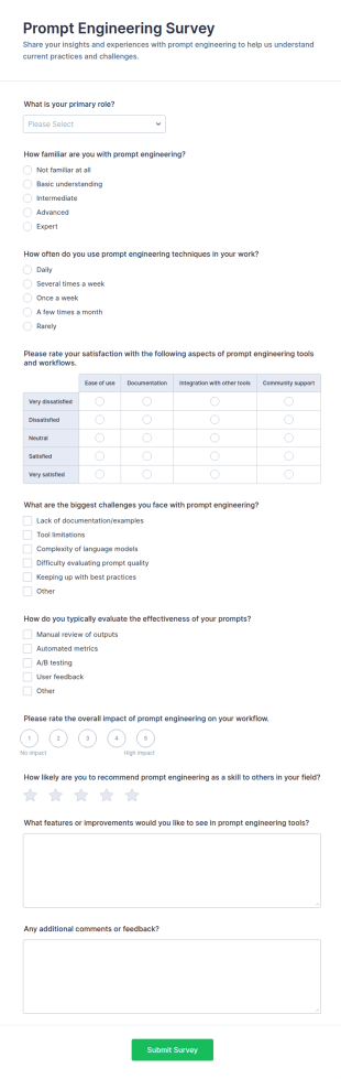 Prompt Engineering Survey Form Template