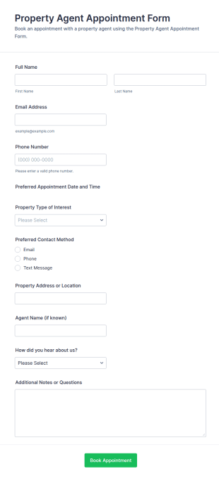 Property Agent Appointment Form Template