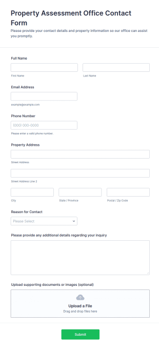 Property Assessment Office Contact Form Template