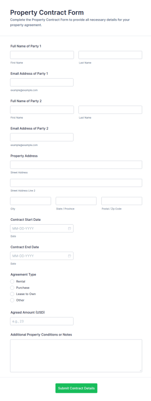 Property Contract Form Template