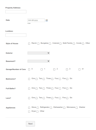 Property Info Form Template