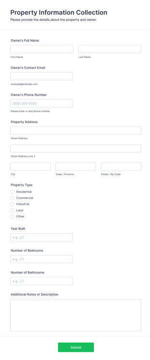Property Information Collection Form Form Template