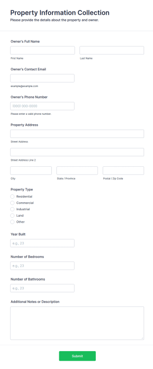 Property Information Collection Form Template
