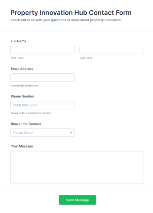 Property Innovation Hub Contact Form Template