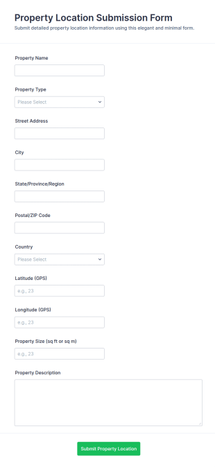 Property Location Submission Form Template