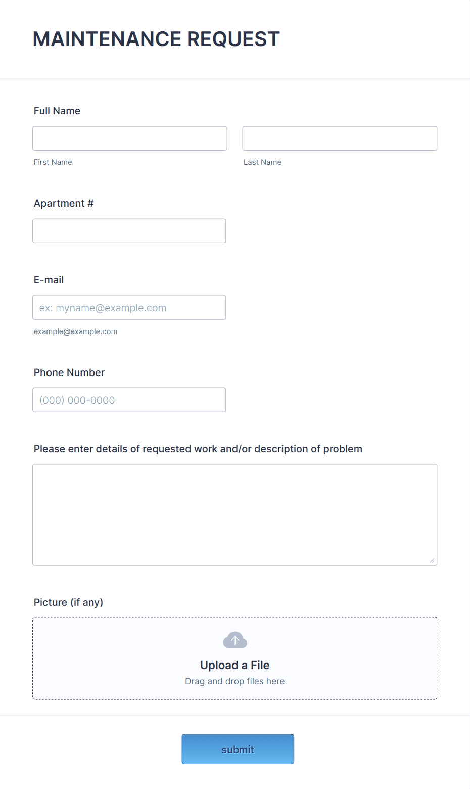 property-maintenance-request-form-template-jotform for Free Printable Maintenance Request Form Property Maintenance Request Form Template | Jotform for Free Printable Maintenance Request Form