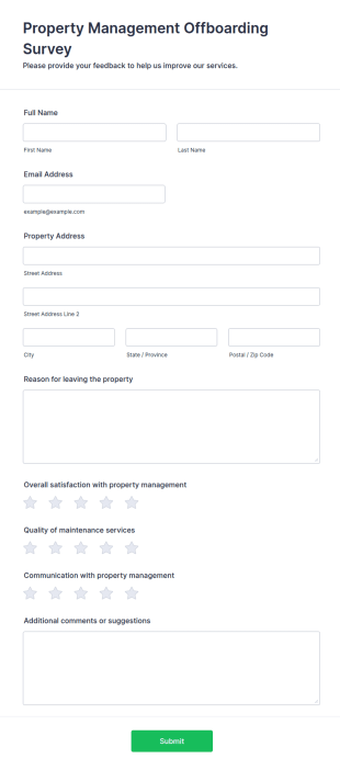 Property Management Offboarding Survey Form Template
