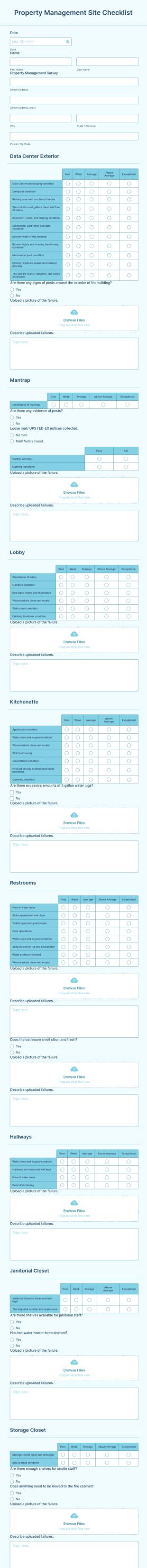 Property Management Survey Form Template