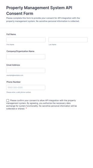 Property Management System API Consent Form Template