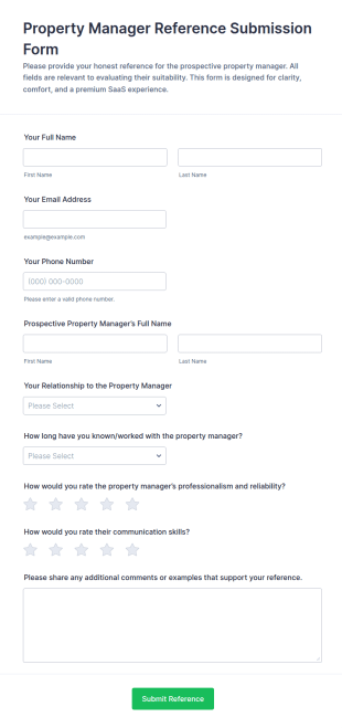 Property Manager Reference Submission Form Template