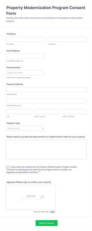 Property Modernization Program Consent Form Template